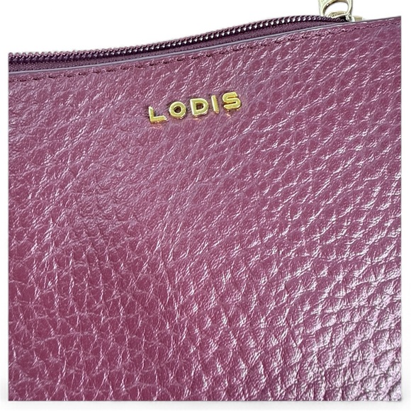 Lodis‎ Burgundy Pebbled Leather Crossbody Bag Brand New - Picture 3 of 6